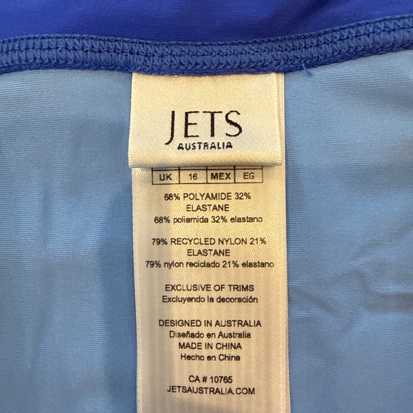 JETS Rib Fold Down Blue Bikini - Picture 4 of 7